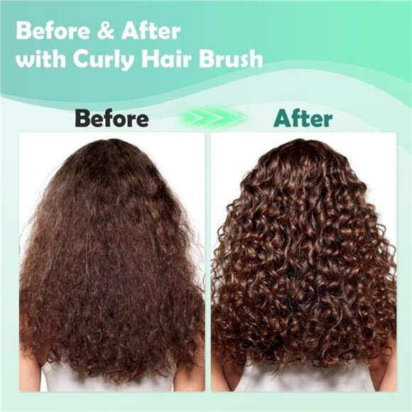 Curl Defining Brush for Curly Hair Styling Wet Dry Detangle Volume Control - Picture 4 of 7